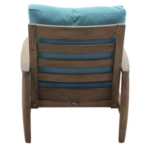 Courtyard Casual Avalon FSC Teak 4 pc Sofa Seating Group  Includes:  One Sofa, Two Club Chairs and One Coffee Table image {9}