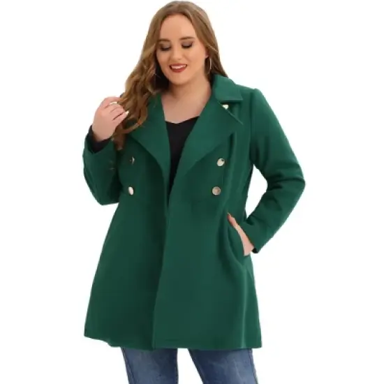 Agnes Orinda Women's Plus Size Winter Fashion Outerwear Double Breasted Warm Overcoats image {10}