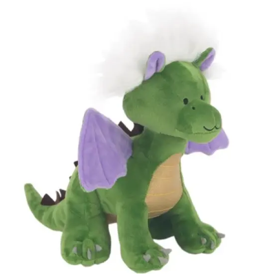 Lambs & Ivy Dragon Plush Green/Purple Stuffed Animal Toy - Gus image {1}