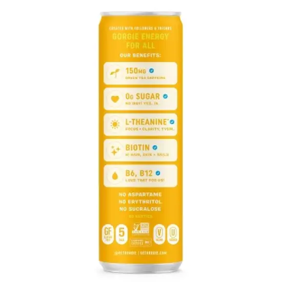 Gorgie Mango Burst Energy Drink - 12 fl oz Can image {1}