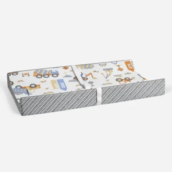 Bacati - Construction Multicolor Boys Cotton Changing Pad Cover image {3}