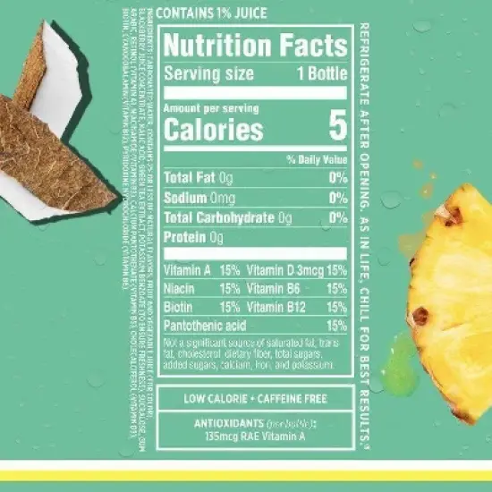 Sparkling Ice Coconut Pineapple - 17 fl oz Bottle image {4}