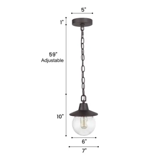 Globe Glass/Metal Outdoor Pendant Lamp Rusty - LNC image {10}
