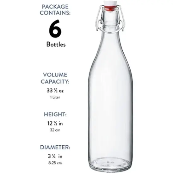 Bormioli Rocco Giara Bottle, Clear - Set of 6 image {2}