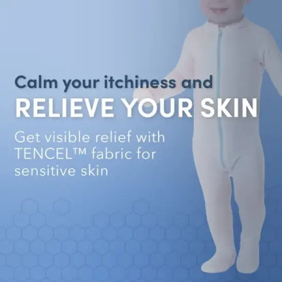 AD Rescue Wear Eczema Clothing for Toddlers - White Long Sleeve Bodysuit for Young Kids - Itch Relief, Ultra-Soft (12-18 Months) image {3}