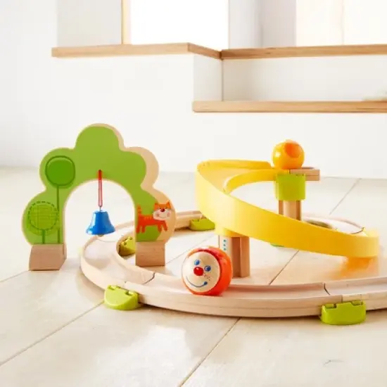 HABA Kullerbu Spiral Track - 26 Piece Wood & Plastic Ball Track Set image {6}