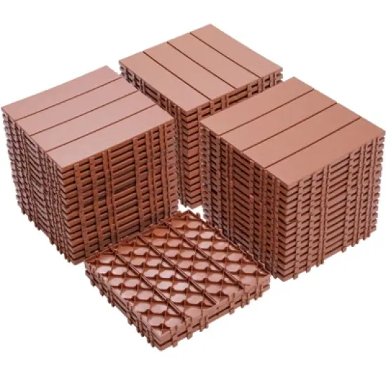 Plastic Interlocking Deck Tiles, 12.00"x12.00" (Pack of 44), for Patio, Outdoor Waterproof, All Weather image {10}