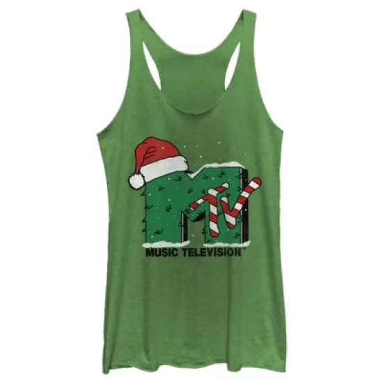 Women's MTV Christmas Monster Logo Racerback Tank Top image {2}