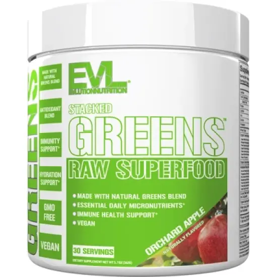 Evlution Nutrition -Stacked Greens - Natural Greens Blend - Orchard Apple - 30 Servings image {4}