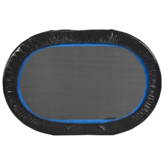 Stamina Oval Fitness Rebounder Trampoline for Home Gym Cardio Exercise Workouts Supports Up to 250 Pounds & Takes Up a 45" by 33", Black/Blue image {1}