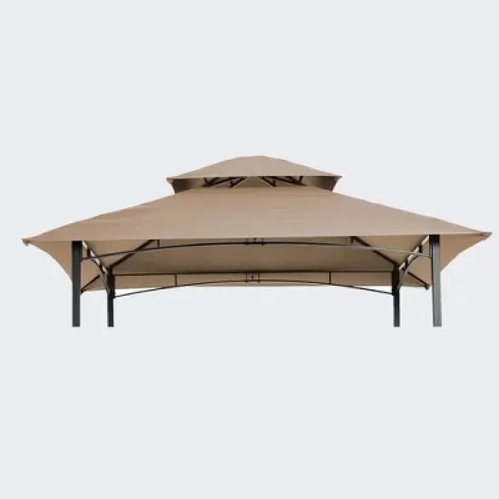 Grill Gazebo Replacement Canopy Roof, 5' x 8' Outdoor BBQ Gazebo Canopy Top Cover, Double Tired Grill Shelter Cover image {5}
