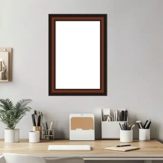 Amanti Art Cyprus Walnut Narrow Framed Dry Erase Magnetic Board image {5}