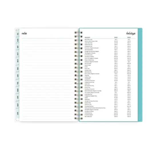 Blue Sky 5"x8" Color Me Courtney Wirebound 2025-2026 Weekly/Monthly Frosted Dylan Bee Blue Check image {9}