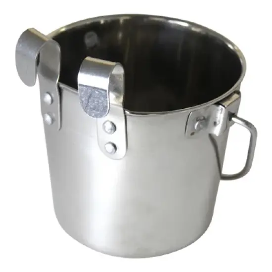 Pail SS w/ Rivets Flat Sided Hook-On 9 qt image {1}