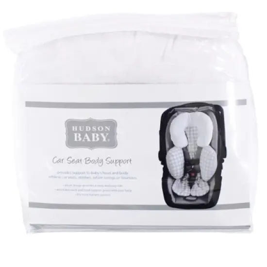 Hudson Baby Infant Unisex Car Seat Body Support Insert, Gray Gingham, One Size image {1}