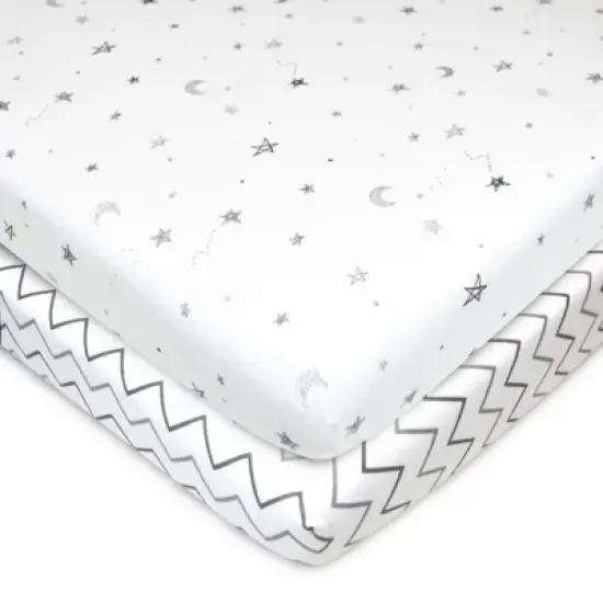 TL Care Printed 100% Cotton Knit Fitted Playard sheet  - 2pk image {6}
