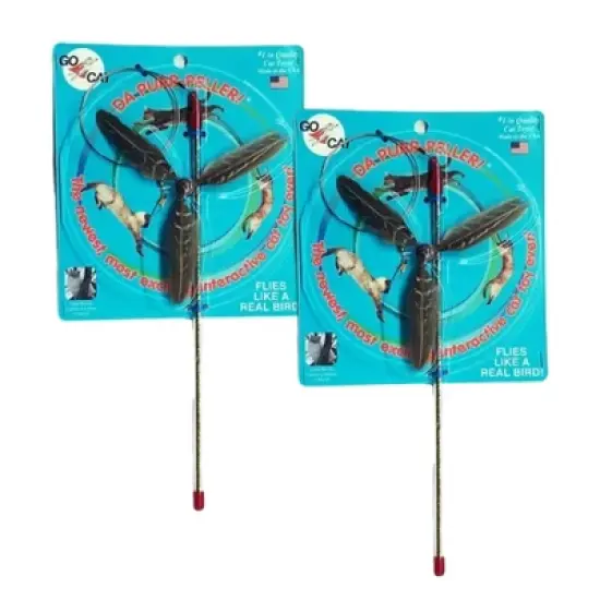 GoCat Da Purr-Peller Cat Toy, A Feather Propeller That Spins as it is Guided Through The Air (Тwo Рack) image {1}