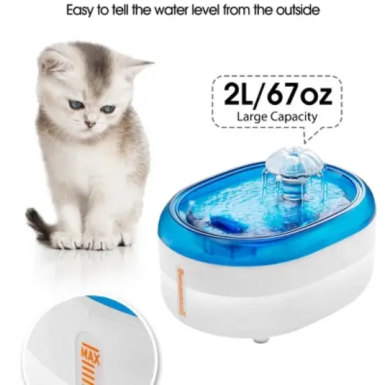 WOPET Cat Water Fountain Pet Water Dispenser 2L Ultra Quiet For Indoor Use image {2}