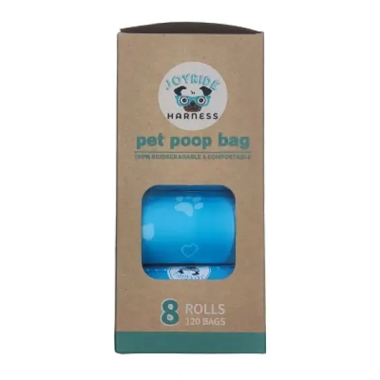 Joyride Harness Premium Leakproof Fresh Scent Cornstarch Biodegradable Poop Bags - 8 Rolls image {1}