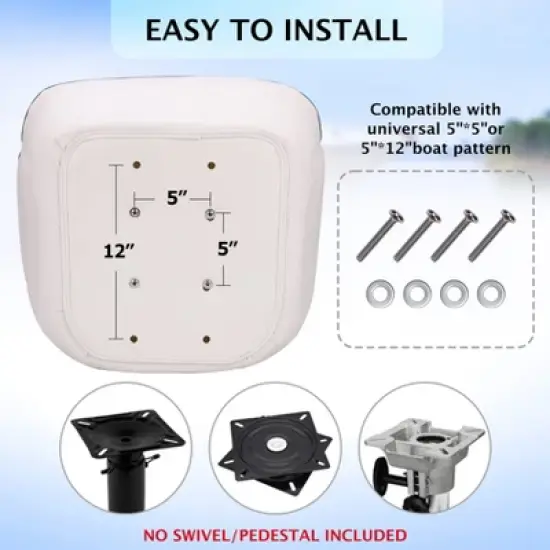 Pontoon Captain Bucket Seat With Thickened Sponge Padding, Fishing Chairs for Boats, Sightseeing, Speedboat, Canoe - 1-Piece image {5}