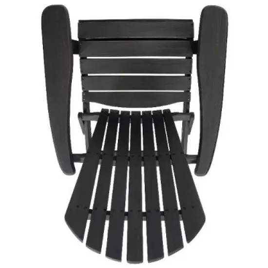 CAVINAS Wooden Folding Adirondack Chair, Rustic Foldable Outdoor Chair with Slatted Design, Portable Camping Chair for Adults, Patio Chair image {7}