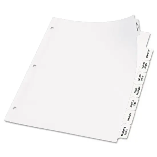 Avery Index Maker Print & Apply Clear Label Dividers w/White Tabs 8-Tab Letter 11491 image {1}