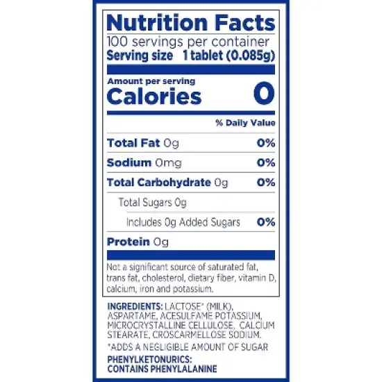 Equal Zero Calorie Sweetener Tablets 100 CT image {1}