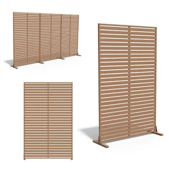 SEVOBAL Patio Decorative Screens 6 Piece Plastic Patio Screen with Venetian Flower Design for Yard, Garden, Indoor Spaces, Brown, 45.47"15.75"72.05" image {2}