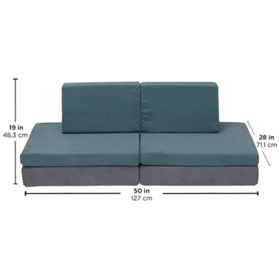 Children's Factory Multipurpose Whatsit Kids Furniture Sofa Couch with Flexible Seat Cushions for Home Bedrooms, Playrooms, and Dorms, Gray image {4}