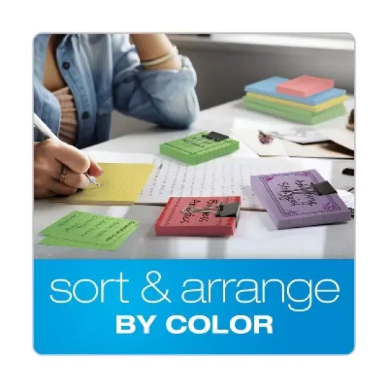 Oxford&reg; Mini Index Cards, 3" x 2.5", Ruled, Assorted Colors, 200 Per Pack, 6 Packs image {5}