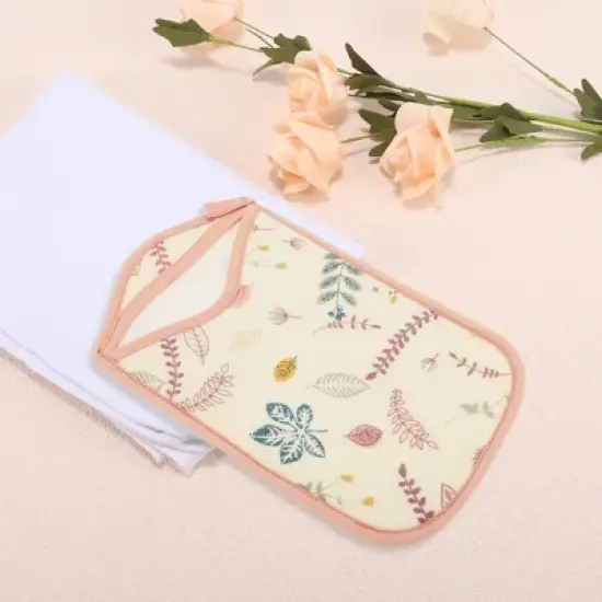 Unique Bargains Double Side Artistic Style Shower Gloves 9.29"&times;5.55" Pink 1 Pc image {1}