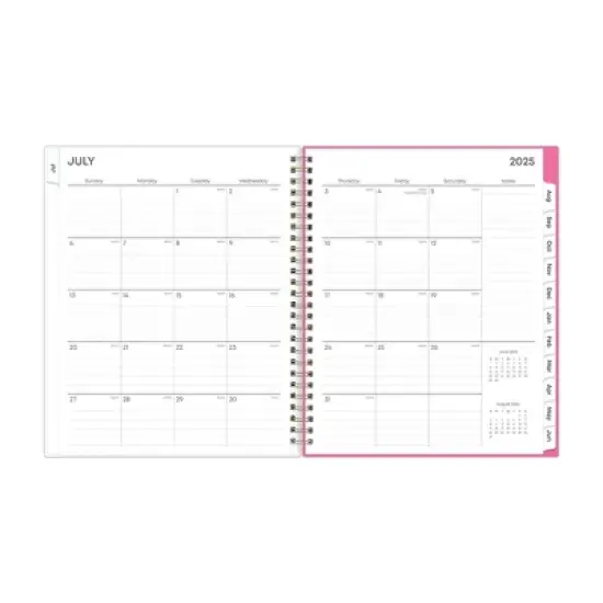 Blue Sky 7"x9" 2025-2026 Weekly/Monthly Wirebound Planner Printed Pink and Orange Block image {5}