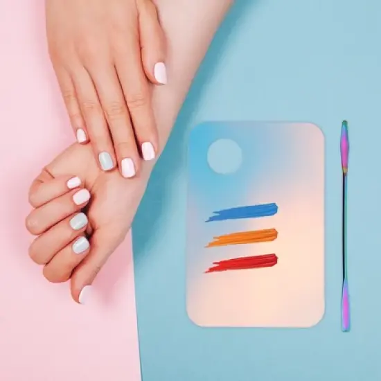 Unique Bargains Portable Square Nail Art Palette Multicolor 1 Set image {1}