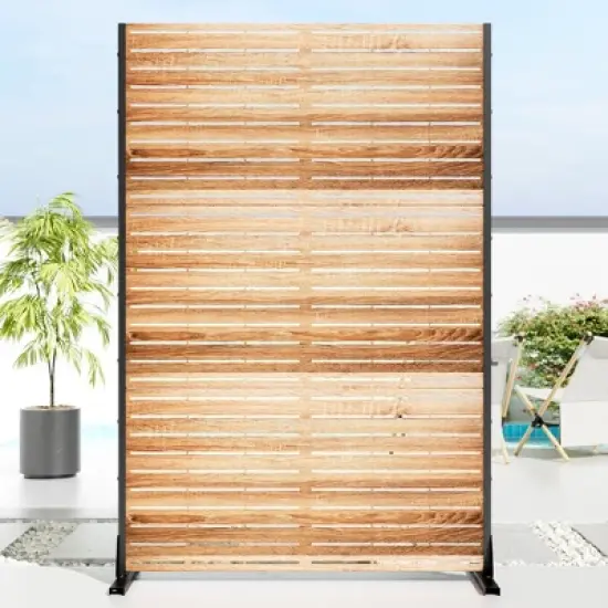 Wooakway 72"H 47"W Outdoor Metal Garden Trellis Privacy Screen Lattice Panel Indoor Room Divider image {5}