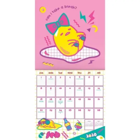 Trends International 2026 Gudetama 12"x12" Wall Calendar image {2}