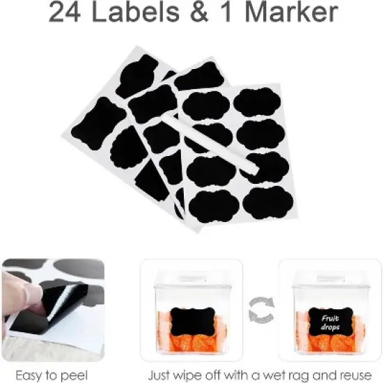 Airtight Food Storage Containers, 7 Pieces BPA Free Plastic Cereal Organizer Canisters with Easy Lock Lids, for Kitchen Pantry Organization, 24 Labels image {5}