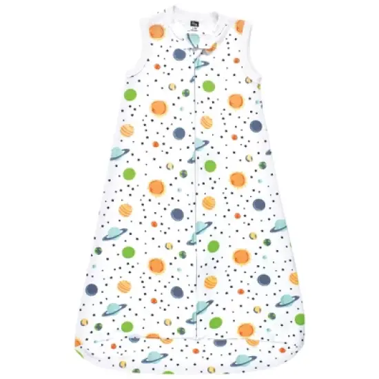 Hudson Baby Infant Boy Interlock Cotton Sleeveless Sleeping Bag, Space image {2}