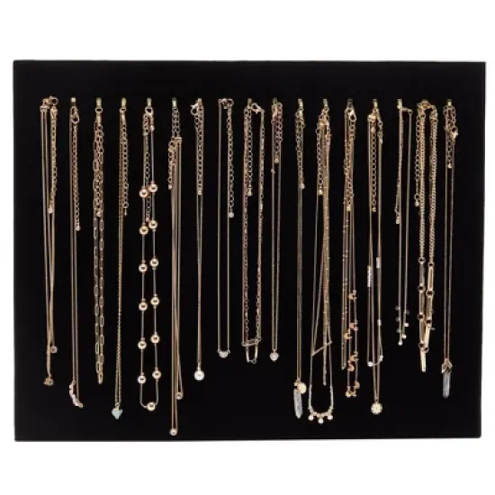 Genie Crafts Genie Crafts 2-Pack Jewelry Display for Selling - Velvet Necklace Holder Stand, Organizer for Retail (17 Hooks, Black) image {5}
