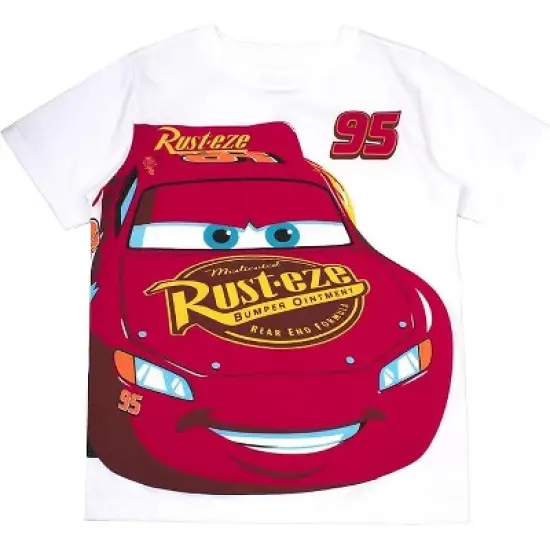 Disney Boy's 3-Pack Lightning McQueen Cars Graphic Tees, Red image {2}