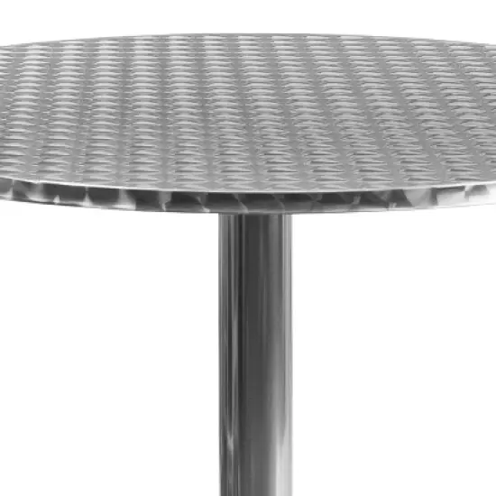 Flash Furniture Mellie 31.5'' Round Aluminum Indoor-Outdoor Table with Base image {5}
