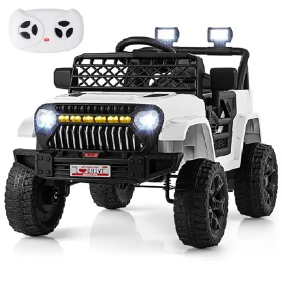 Costway 12V Kids Ride on Truck Car w/ Parental Remote 3 Speeds LED Lights & Music Player image {14}