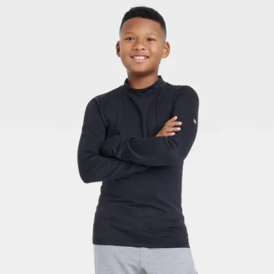 Boys' Long Sleeve Fitted Performance Mock Neck T-Shirt - All in Motion&trade; image {2}