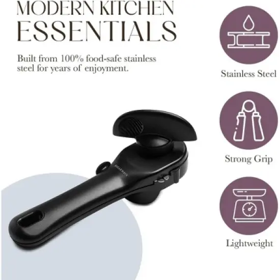 Manual Can Opener, Stainless Steel for Seniors with Ergonomic Grip & Smooth Edge image {4}