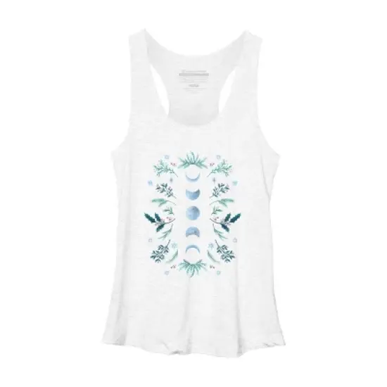 Women's Design By Humans Moonlight Garden - Teal Snow By EpisodicDrawing Racerback Tank Top image {5}