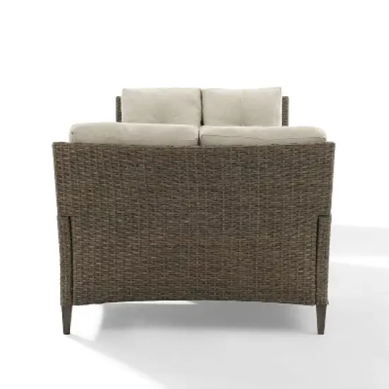 Rockport 3pc Outdoor Wicker Loveseat Seating Set - Crosley image {3}