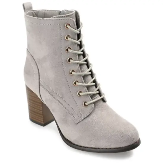 Journee Collection Womens Baylor Lace Up Stacked Heel Booties image {13}