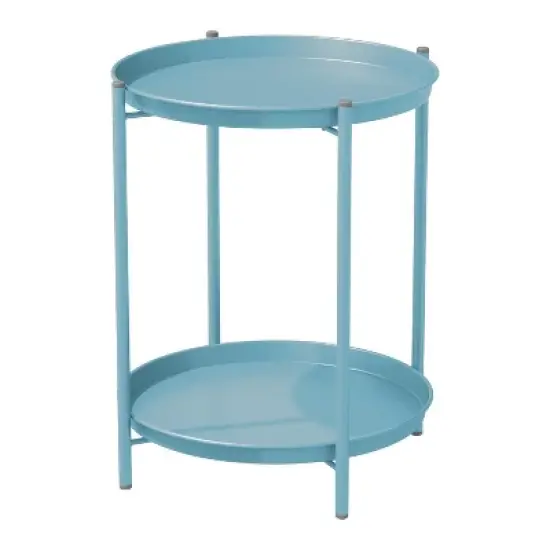 Senpuki Versatile Indoor & Outdoor End Table - 18" Round Side Table , UV & Rust Resistant Finish image {6}