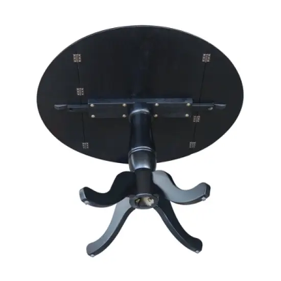 Davidson Round Dual Drop Leaf Pedestal Table Black - International Concepts image {9}