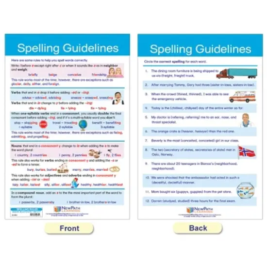 NewPath Learning Spelling Rules Bulletin Board Chart Set - Set of 7 image {3}