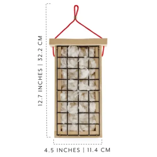 Uncle Dunkels Wooden Bird Nest Material Holder; Rustic Handmade Bird Nest Material Dispenser image {2}